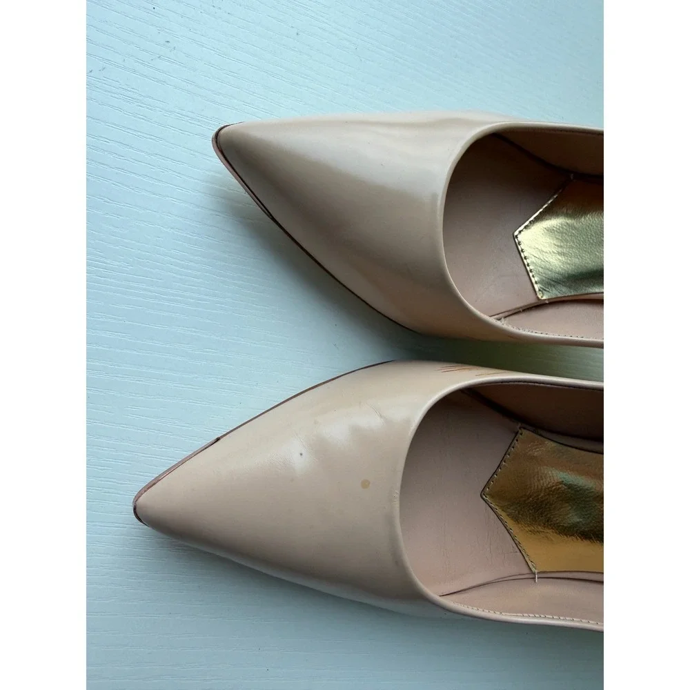 Ted Baker Nude Pointed Toe Pumps Rose Gold Heel EU 39 US 8